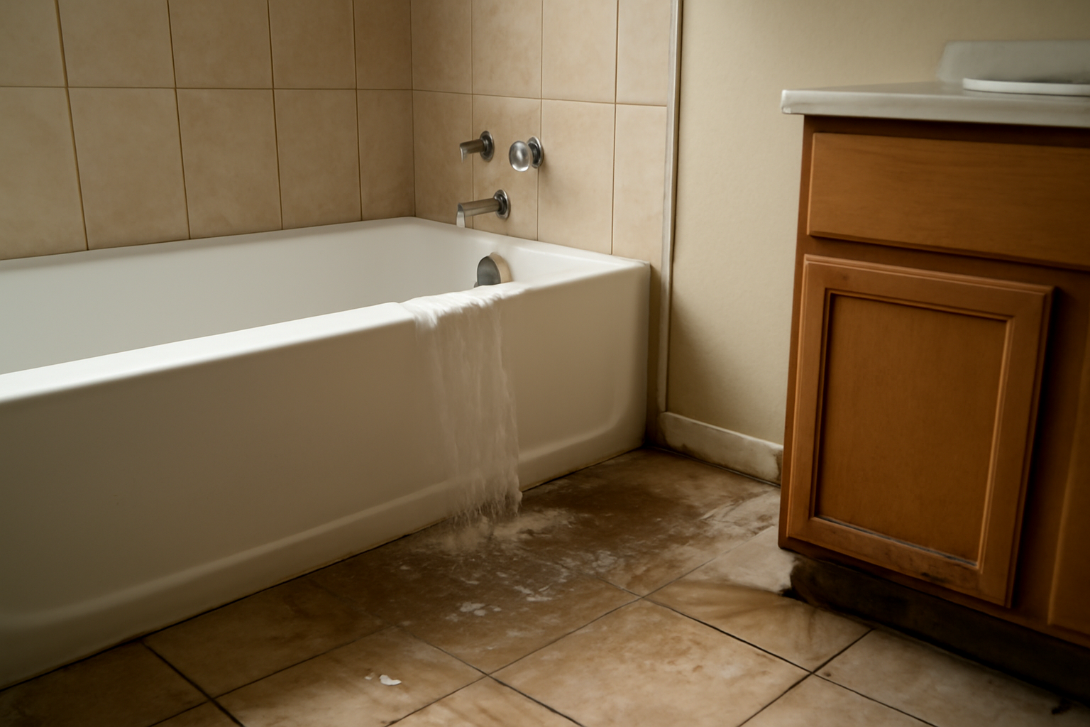 Bathtub Overflow Water Removal in Westwood, NJ
