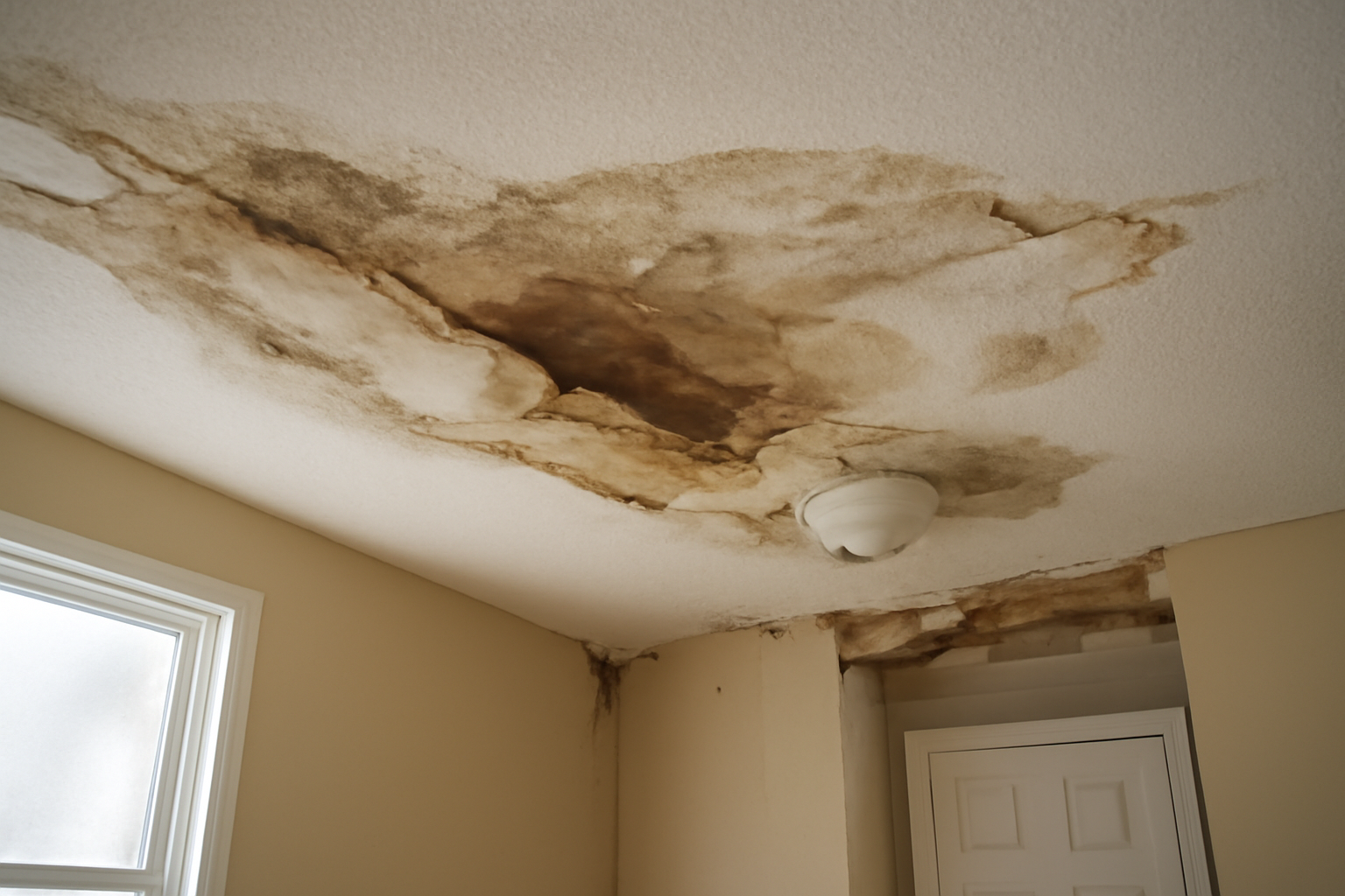 Ceiling Drywall Water Damage Restoration in Woodcliff Lake, NJ